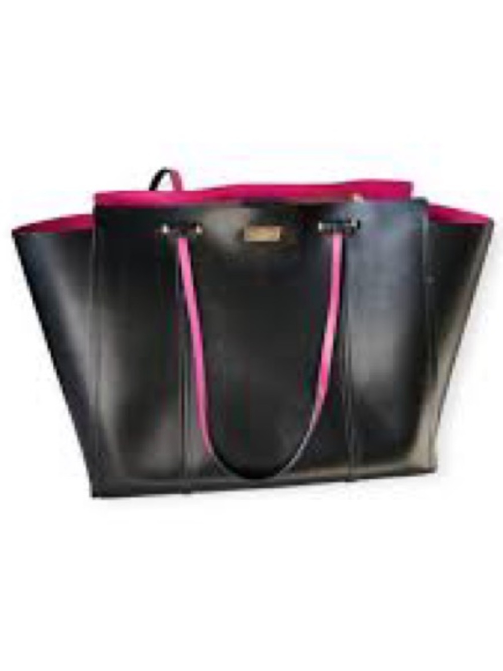 Kate Spade New York Arbour Hill Annelle Tote in black and hot pink leather.
